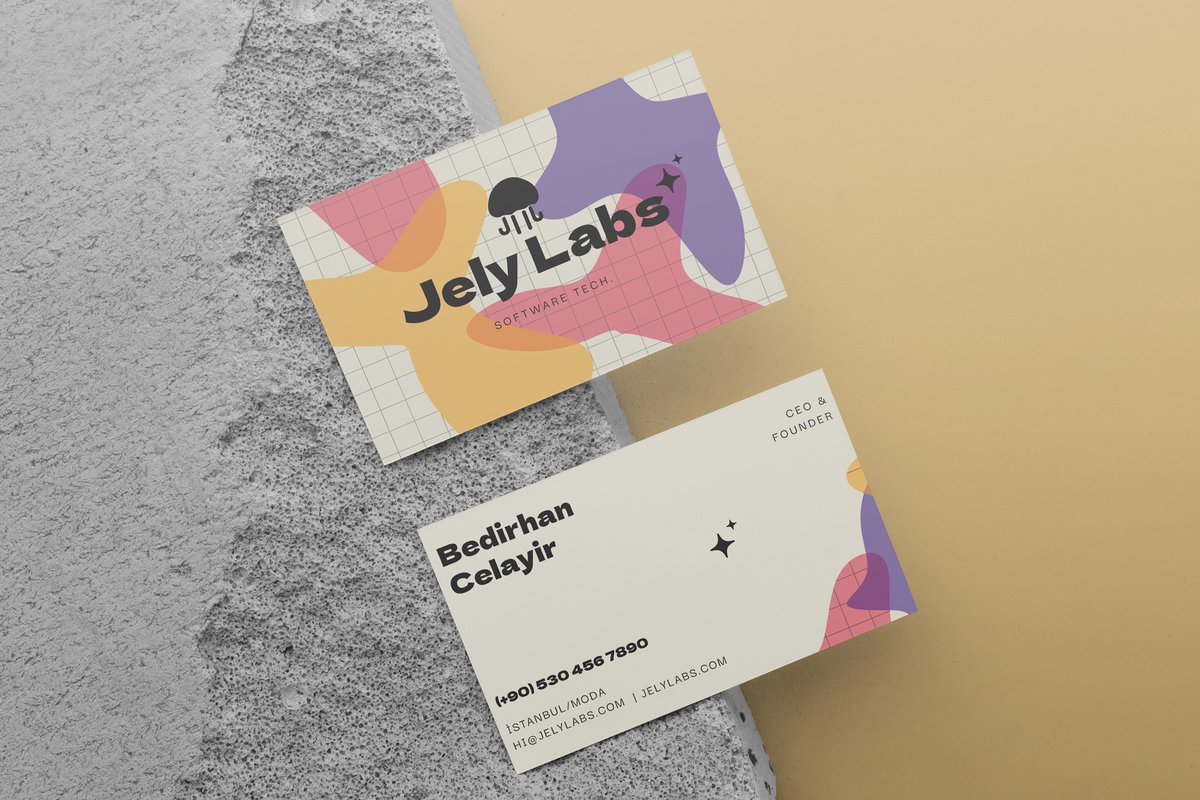 Jely Labs — business card mockup