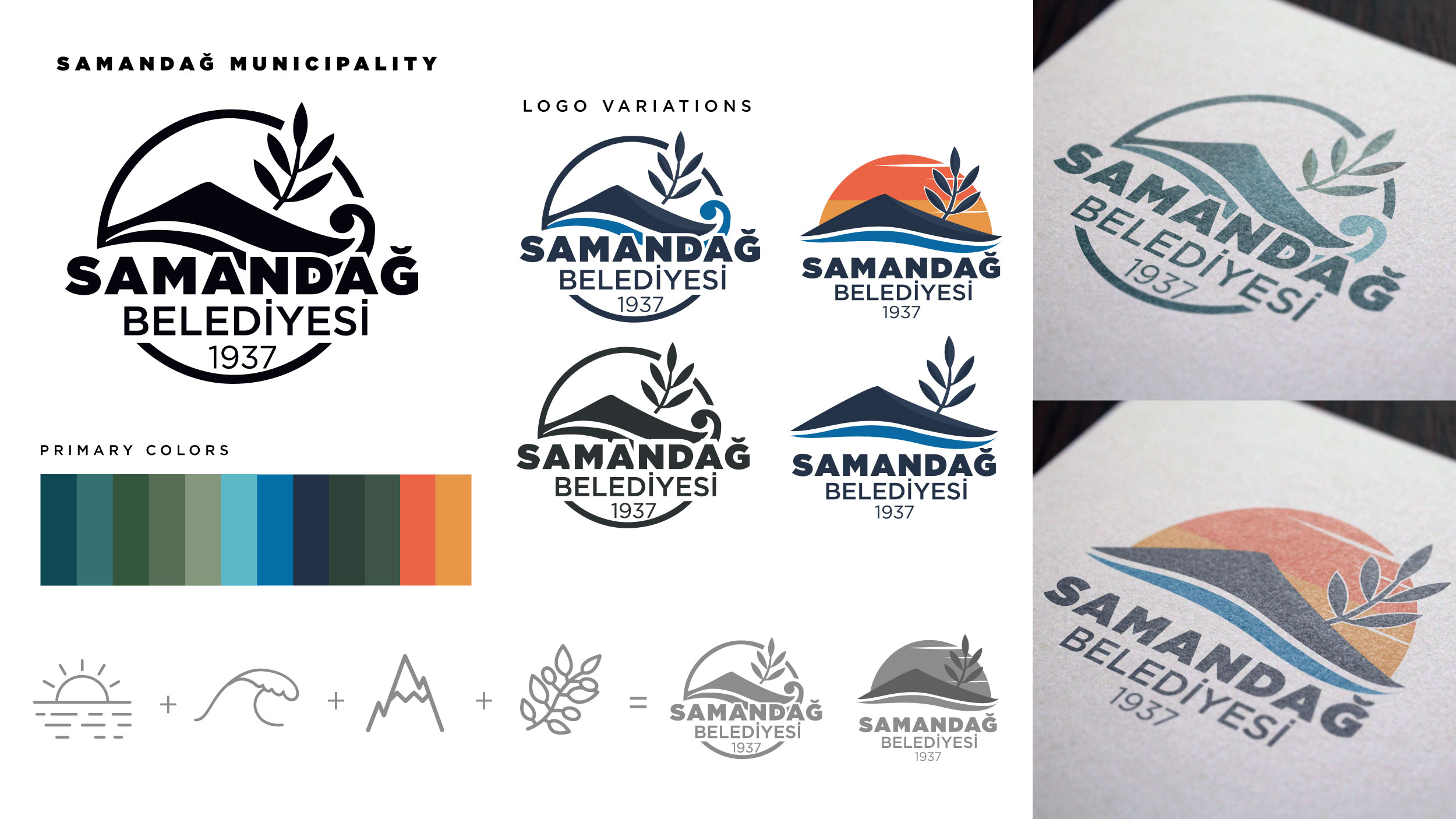 Samandağ Municipality — logo variations and color palette